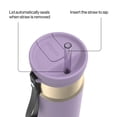 thumbnail image 5 of Contigo SnapSeal Leakproof Stainless Steel Reusable Water Bottle with Carrying Strap, Purple/Champagne, 24 oz, 5 of 10