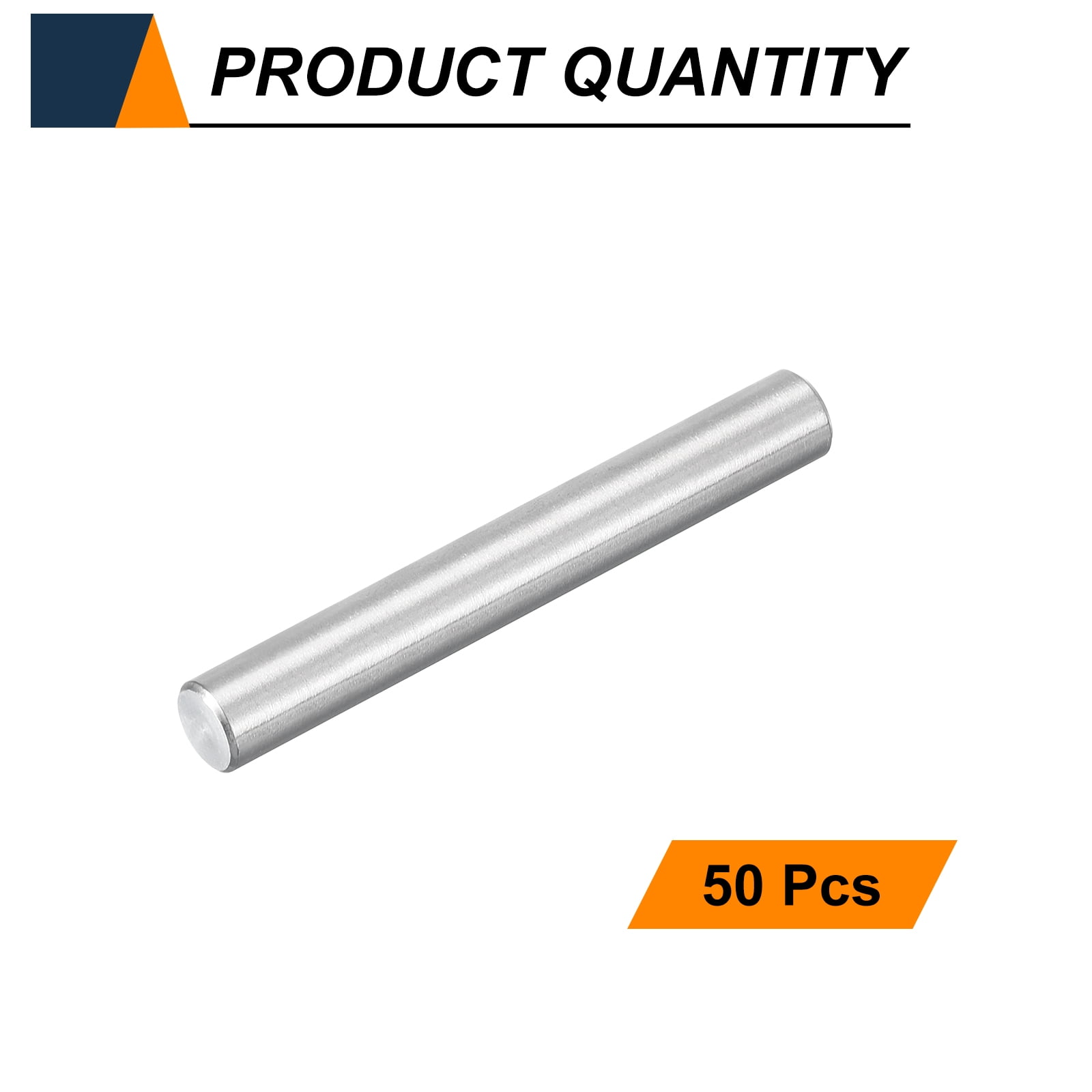 Uxcell 50pcs Dowel Pins M5(5mm) x 45mm 304 Stainless Steel Cylindrical Shelf Support Peg Pin Rod Fasten Elements for Metal Devices Wood Furniture DIY Installation, Silver