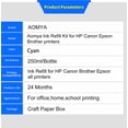 thumbnail image 3 of shiyou-Ink Refill 250ml Universal Black Ink Refill Kit Dye Bulk Ink for HP Epsn Canon Brother Inkjet Printers Refillable Cartridge or CIS CISS System (9oz)(Cyan, 3 of 4