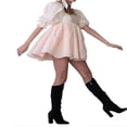 thumbnail image 4 of Robe Babydoll à Manches Bouffantes pour Femmes, Encolure Carrée, Taille Haute, Volants, Robe de Princesse, Robe Fluide pour Bal et Fête, Mini-Robe, 4 of 6