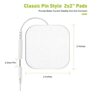 Electrode Patches for TENS Unit - (2x2) Replacement Pads Upgraded Self-Adhesive Electrodes Pads with 0.2mm Connector, Skin-Friendly Design 20Pcs