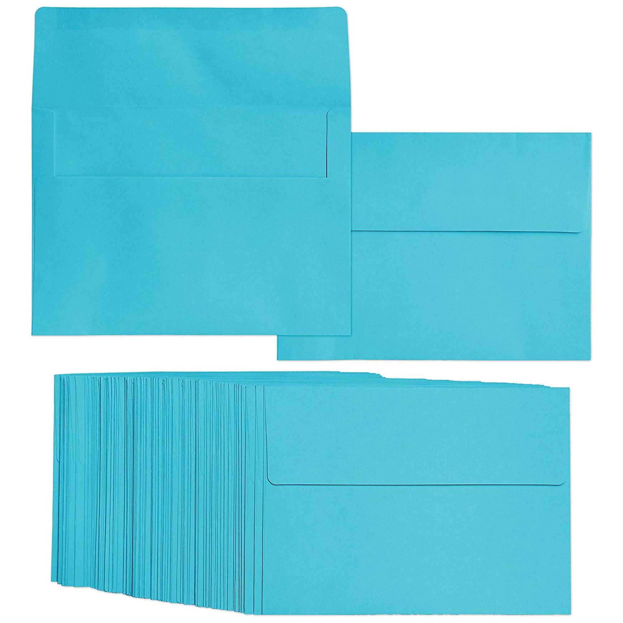 100 Pack Sky Blue Color A7 Envelopes for 5 x 7 Greeting Cards and