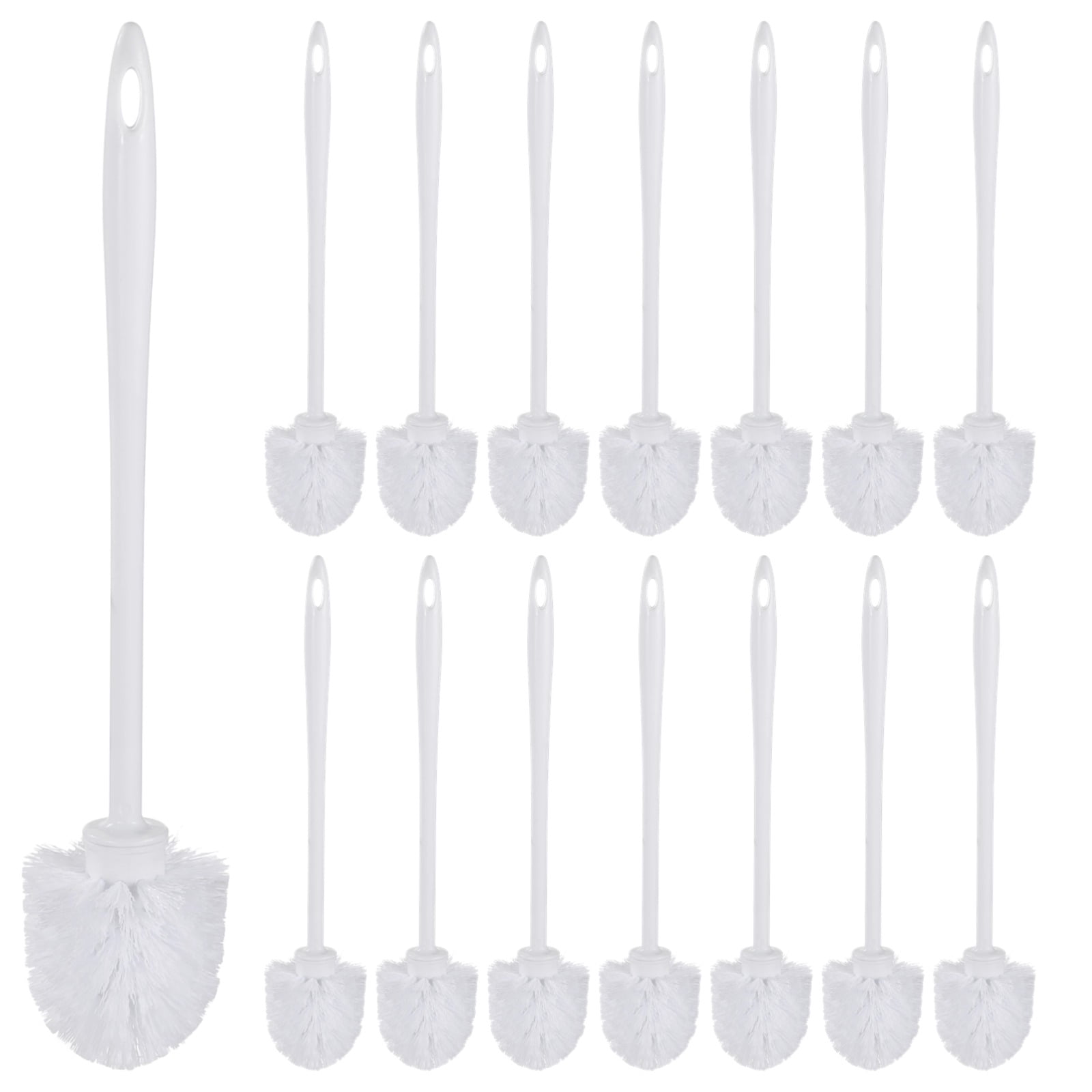 15 Pcs Toilet Brushes, Long Handle Bowl Brushes for Bathroom, Plastic Toilet Scrubber Brushes, Effective and Easy to Clean, Space-Saving Bathroom Cleaning Supplies