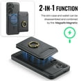 thumbnail image 6 of 2 in 1 Function Detachable Magnetic Phone Cases Compatible with Samsung Galaxy S24 Case with Card Holder Ring, Compatible with Magsafe Wallet, Slim Fit PU Leather Men RFID Blocking, Black, 6 of 10