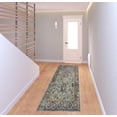 thumbnail image 2 of 8' Gray Floral Power Loom Runner Rug, 2 of 5