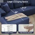 thumbnail image 3 of GNIXUU 103” W Corduroy Boneless Couch, L-Shaped Sectional Sofa with Left Facing Chaise, Comfy Memory Foam Cloud Compression Couches for Living Room Home Office, No Assembly,Blue, 3 of 7