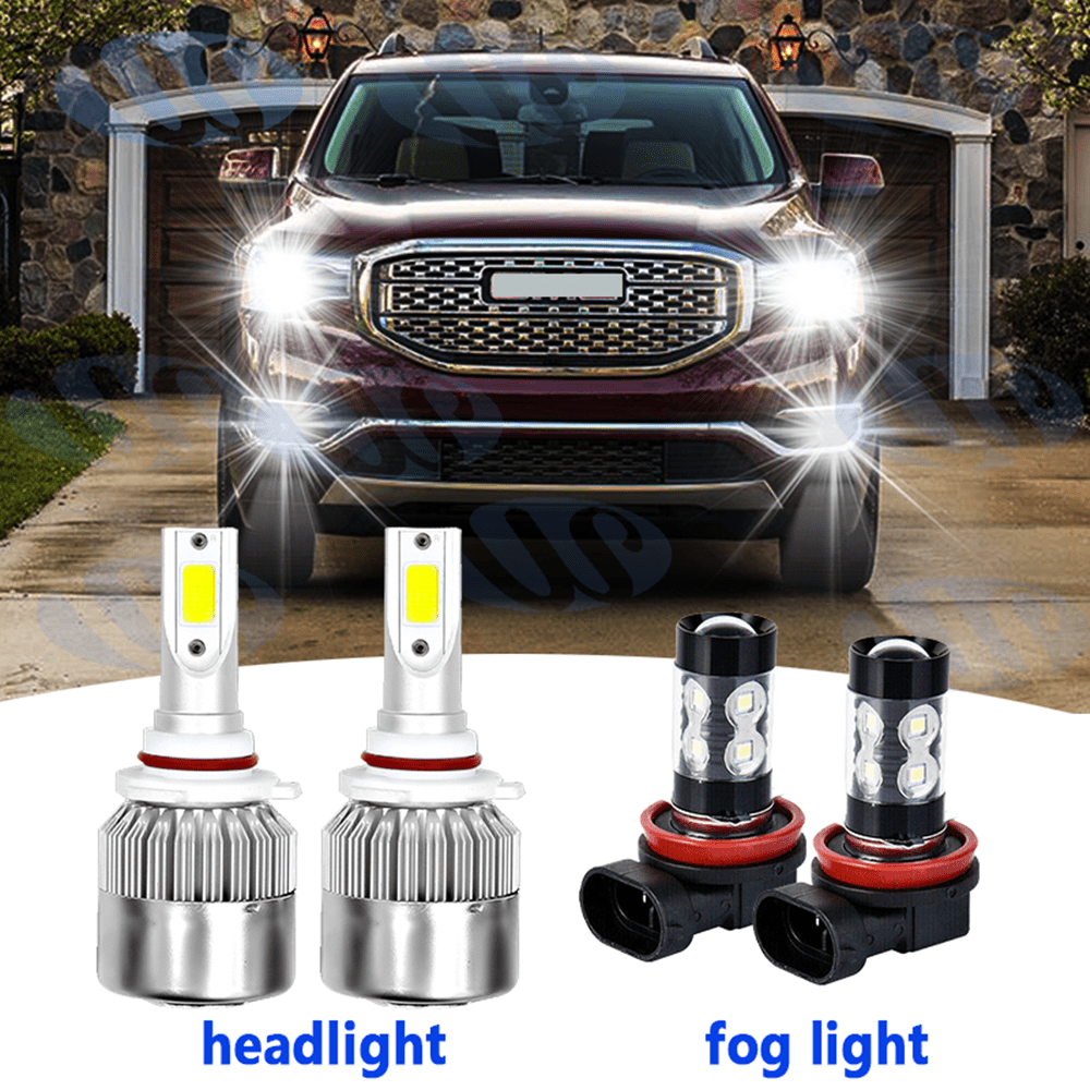 Combo 9012 LED Headlight Hi Low Beam H11 Fog Light Fit For GMC Acadia