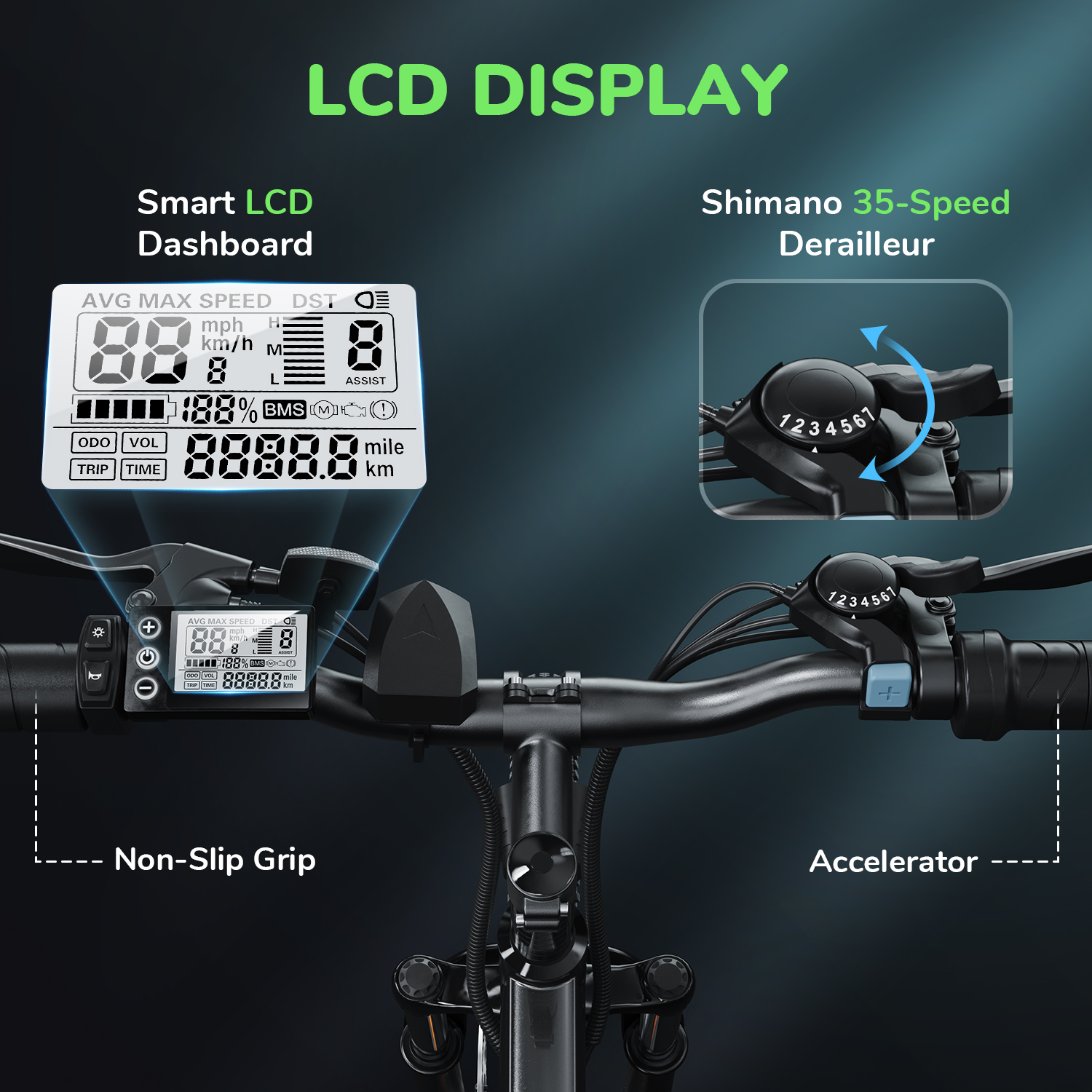 iSinwheel M10-W Electric Bike Adult 500W, 26"Commuting Electric Mountain Bike 20mph 55+ Miles, 36V Removable Battery, Professional 35-Speed, Front Fork Suspension Lightweight Electric Bicycle