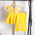 thumbnail image 2 of Toddler Baby Girls Clothes Short Sleeves T-Shirt Tops + Shorts Cute Summer Outfits Set Girls Summer Set 1-3 Years,9-12 Months, 2 of 6
