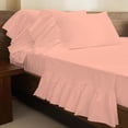 thumbnail image 2 of 4 Piece Corner Ruffle Sheet Set, 6" Inch Corner Ruffle On Flat Sheet And Pillowcases, 15 Inch Deep Pocket, 100% Egyptian Cotton, 800 TC, King Size, Solid Peach, 2 of 6