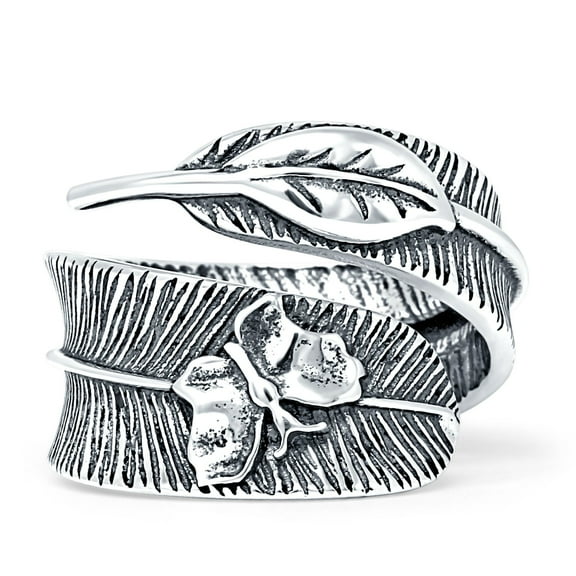 Feather Spoon Ring Oxidized Minimalist ring 925 Sterling Silver Size 5