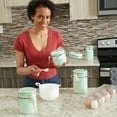 thumbnail image 5 of Home Basics 4 Piece Ceramic Canister Set with Wooden Spoons, Mint, 25 oz, 33 oz, 40 oz, 45oz, 5 of 5