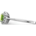 thumbnail image 4 of Sterling Silver Rhodium Peridot Diamond Ring (Size 7) Made In India qdx847-7, 4 of 5