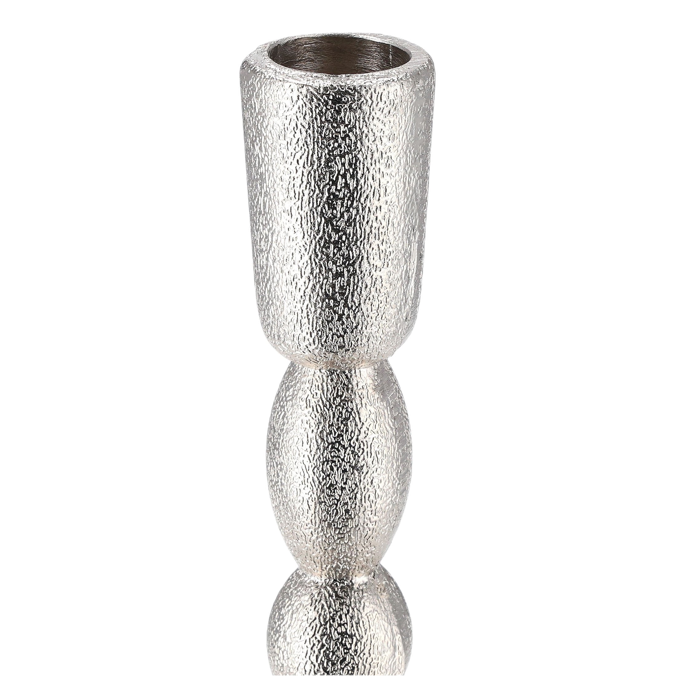 Silver Metal Christmas Taper Candle Holder, 5.8", by Holiday Time