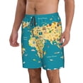 thumbnail image 2 of Goofa World Map With Landmarks Printed Mens Swim Trunks Summer Quick Dry Short Beach Swimwear Bathing Suits-Medium, 2 of 9