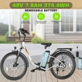 thumbnail image 4 of Elifine 26" 500W Electric Bike for Adults, 48V 7.8Ah Battery City Ebike Adult, Cruise Control Mode, Low-Step Thru Hybrid Electric Cruiser Bicycle, Shimano 7 Speed Commuter E-Bikes for Women, UL2849, 4 of 9