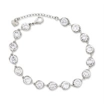 Kaash Customs Round Shape Adjustable Anklet Bracelet with Silver Plating Women Jewelry Gifts