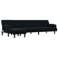 thumbnail image 2 of vidaXL L-shaped Sofa Bed Black 102.4"x55.1"x27.6" Velvet, 2 of 4