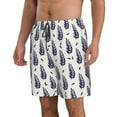 thumbnail image 2 of KLL Blue Leaves Men's Casual Summer Beach Shorts Hawaiian Shorts with Pockets-XX-Large, 2 of 5