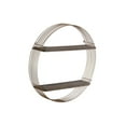 thumbnail image 1 of Round Shape 2 Tier Metal And Wood Wall Shelf, Metallic Gold, 1 of 1