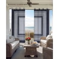 thumbnail image 6 of Black Grey Gradient Blackout Curtains for Bedroom Living Room Darkening Curtains 63 Inches Long Gray White Square Geometric Window Curtain 2 Panels Set Window Treatment Grommet Drapes 42"x63", 6 of 9