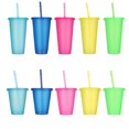 thumbnail image 1 of JFBUJC 5 Pcs Gobelet Réutilisable en Poudre Flash avec Couvercle à Pailles 480/700ml Gobelet Paille Extérieur Bouteille d'Eau, 1 of 5