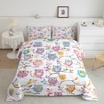 thumbnail image 1 of YST Kids Funny Bird King Size Comforter Set, Cartoon Wildlife Theme, Colorful Owl Design, 1 of 6