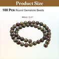 thumbnail image 2 of Uxcell 100pcs Natural Stone Beads 8mm Dragon Stone Round Gemstone Stone Loose Beading Real Genuine Smooth Balls Bead for Jewelry Making Bracelets Necklace Earrings DIY, 2 of 7