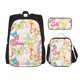 thumbnail image 1 of Easygdp Retro Colorful Butterfly Mochila para Niños y Niñas con Set de Caja de Almuerzo y Estuche para Lápices 3 en 1, Mochila Escolar Estampada para Adolescentes, 1 of 7