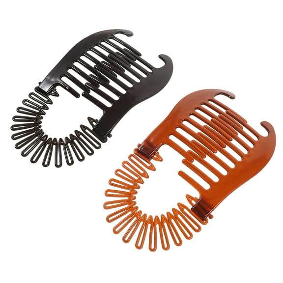OUNONA 2 Pcs Banana Clips Hair for Thick Retractable Clear Silverware