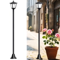 Kanstar Solar Lamp Post Light Vintage Design Waterproof LED Dusk to Dawn 67.33 inch 1-Pack