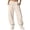 Beige, variant on Women's Pants High Waist Drawstring Pocketed Summer Trousers Solid Color Loose Fit Minimalist Workout Bottoms