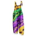 thumbnail image 3 of QATAINLAV Ladies Sleeveless Romper Comfy Adjustable Straps Mardi Gras Overalls Fashion Carnival Print Jumpsuit Cotton Linen One Piece Pants Multicolor XXL Lightning Prime Today, 3 of 6