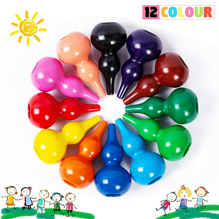 Richgv Cucurbit Crayons for Kids Washable, Non-Toxic 12 Colors Toddler  Crayons Stackable Toys for Boys and Girls, School Supplies Toys for Kids 3+