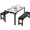 White and Black, variant on PAPROOS Dining Table Set for 4, 3-Piece Kitchen Table Set with 2 Benches, Metal Frame, Modern Dining Room Table Set for Home, Cafeteria, Bar, Black