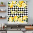 thumbnail image 4 of Yellow Lemons Sheer Curtains 54 Inches Long, Summer Fruits Leaves Botanical Buffalo Plaid Light Filering Curtains, Breathable Simi Curtain Privacy Drapes for Kitchen Bathroom Small Window Treatment, 4 of 9