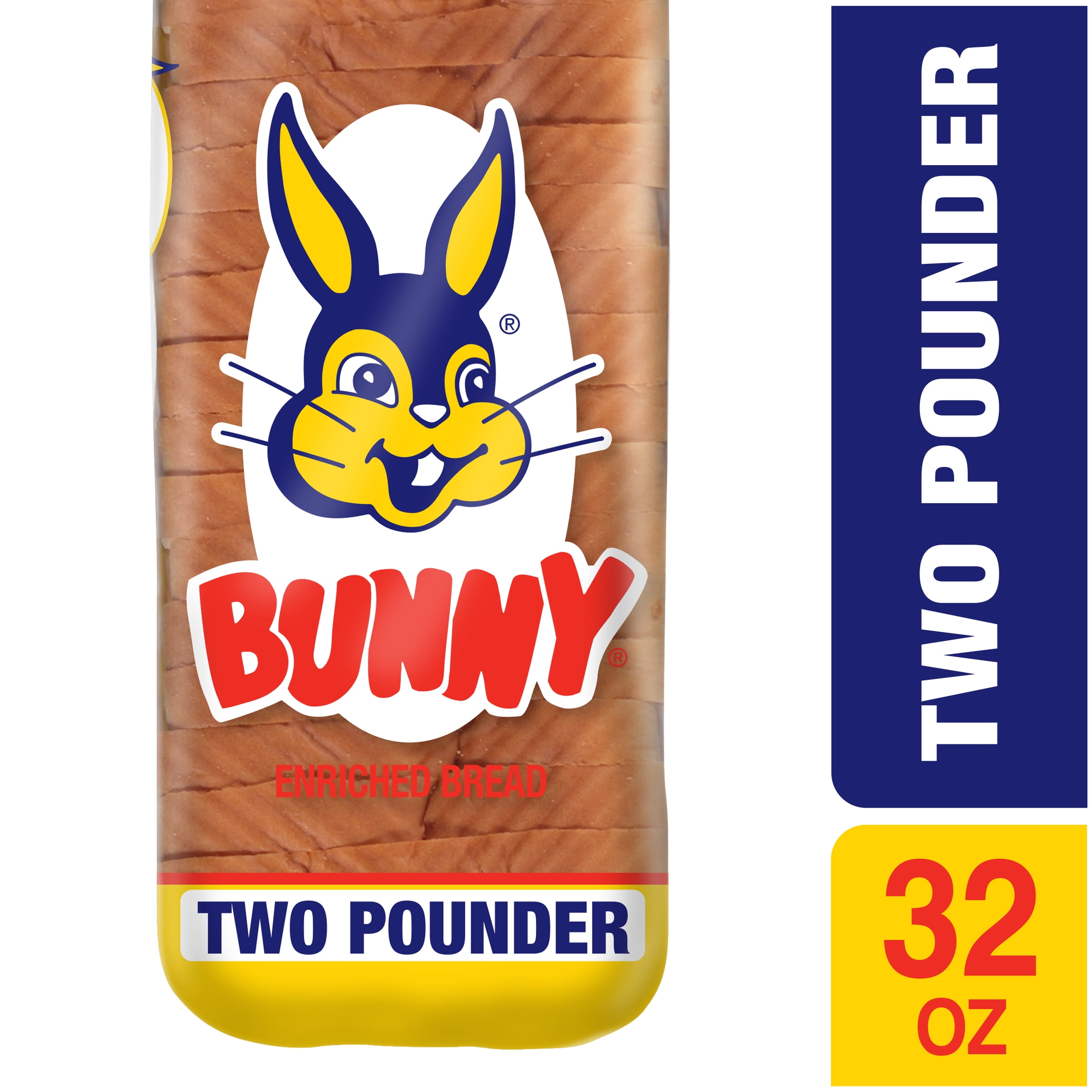 Bunny Bread White Sandwich Bread, Enriched Soft Sliced White Bread, 32 oz, 1 Count, Shelf-Stable