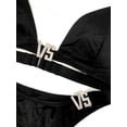 thumbnail image 3 of Victoria's Secret Black Embellished VS Shine Logo Swim Bikini 2 Piece Set Size Large NWT, 3 of 6
