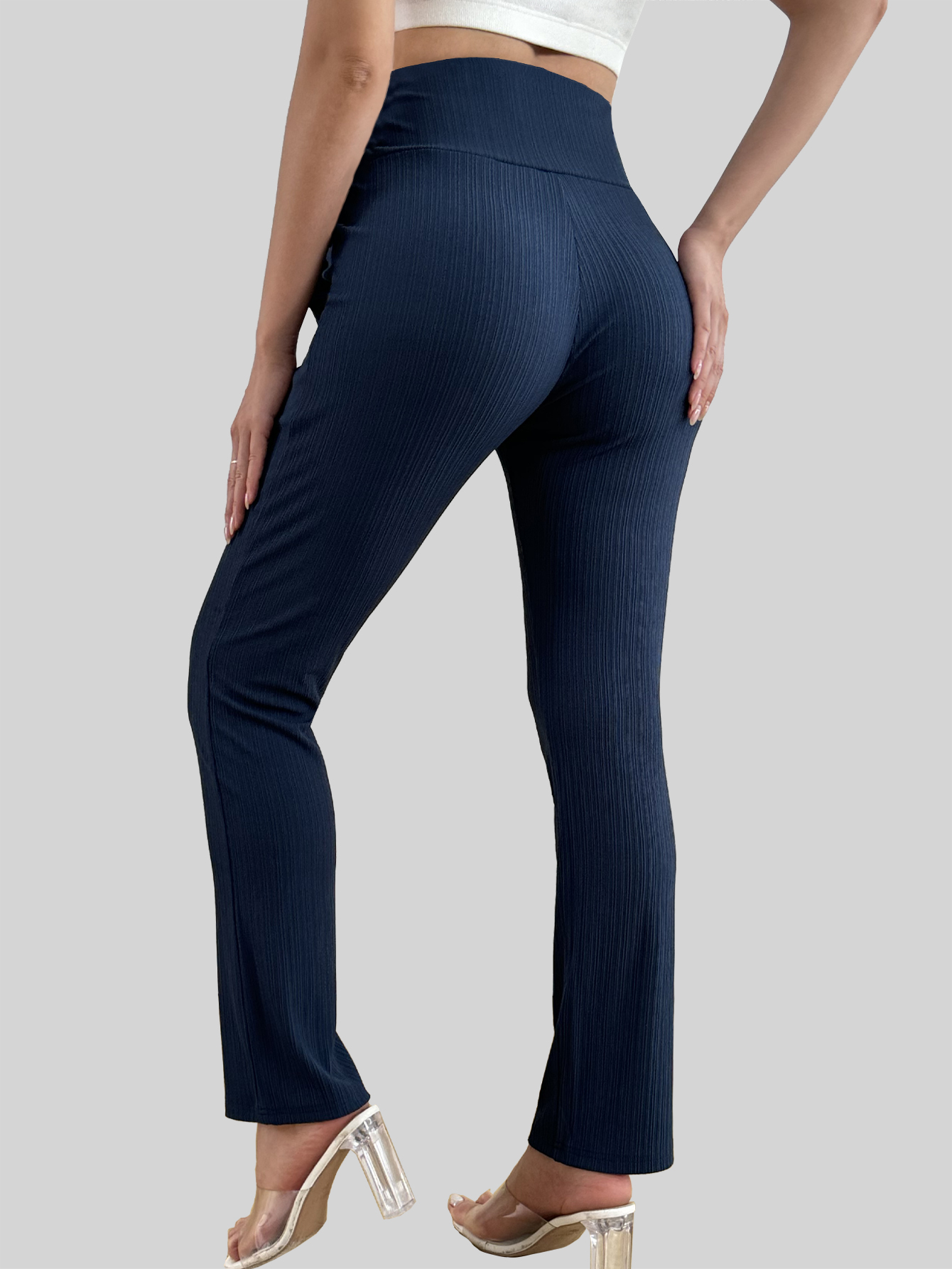 Bearsland Women's Plus Size Maternity Pants Drawstring Maternity Leggings Over The Belly Stretchy Straight Pregnancy Pants with Pockets 2-Pack