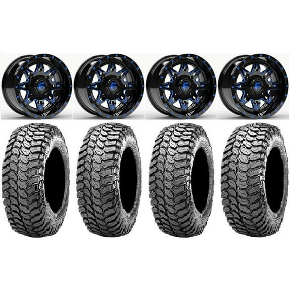 Fuel Lethal Blue 14" Wheels 28" Liberty Tires Sportsman 550 850 1000