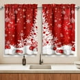 thumbnail image 3 of Christmas Kitchen Curtains Valances 3 Piece Set,Xmas Ball Ornaments Snowflakes Rod Pocket Kitchen Curtain Over Sink Window,Farmhouse Cafe Curtains for Holiday Winter Decor 36 Inch, 3 of 7