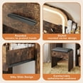 thumbnail image 6 of Vanity Set with Mirror and Lights, Akaber Small Makeup Vanity Desk with Stool, Charging Station, Compact Brown Vanity with LED Strip, 6 of 10