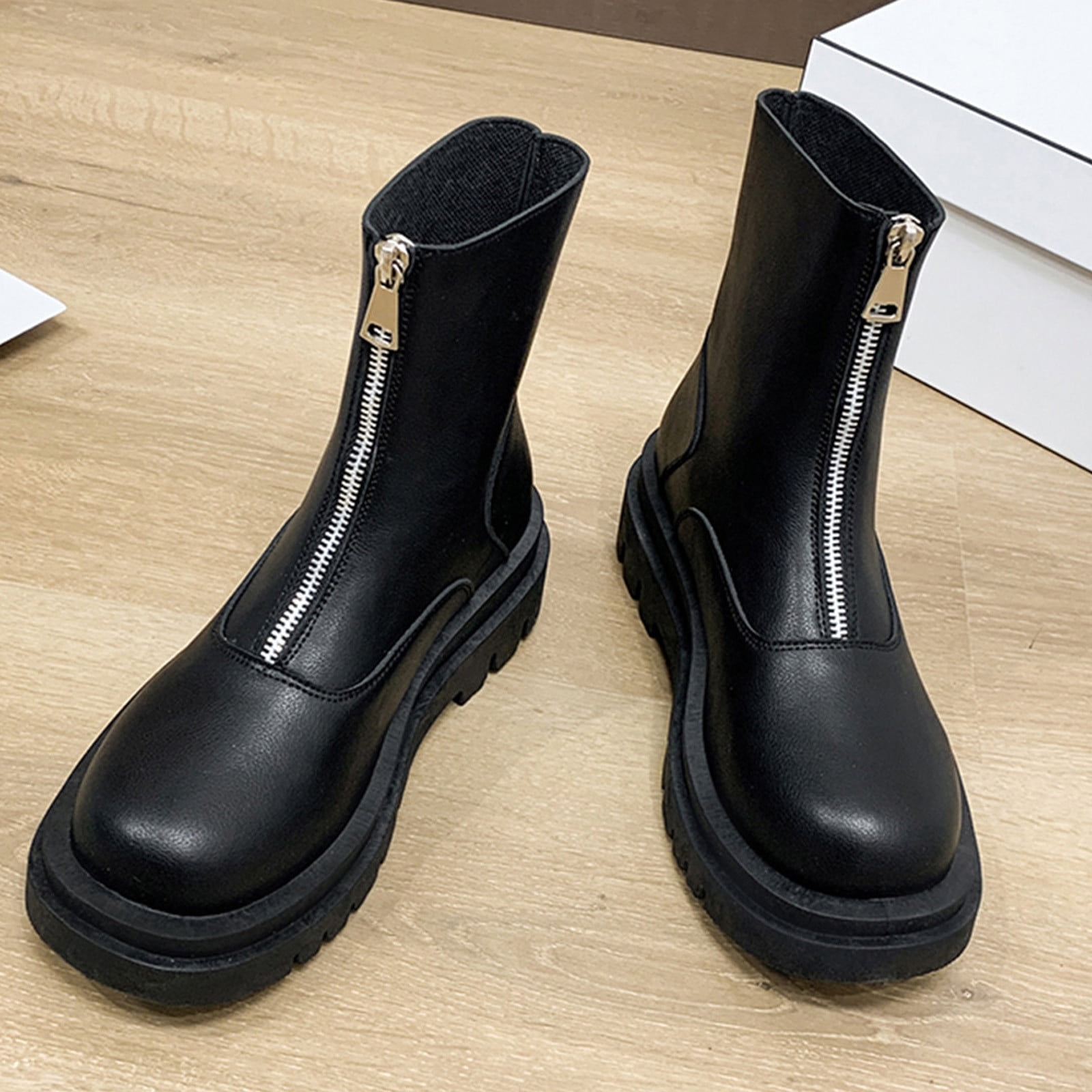 Zip up cheap front boots