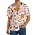 thumbnail image 3 of Naloa Cute Dog Men's Loose Fit Cuban Collar Short-Sleeve Shirt with Button-down and Chest Pocket for Everyday Wear Outings - Large, 3 of 7