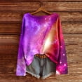 thumbnail image 4 of Women's Oversized Tops Fashion Galaxy Printed Crew Neck Long Sleeve Ribbed Knit Shirts Dressy Casual Trendy Loose Blouses, 4 of 5