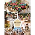 thumbnail image 6 of Boho Flower Tablecloth Rectangle Table Cloths 54x108, Waterproof Tablecloth Outdoor Table Cloth, Red Blue Yellow Colorful Mexico Tribal Washable Table Cover for Kitchen Dinning Party, 6 of 8