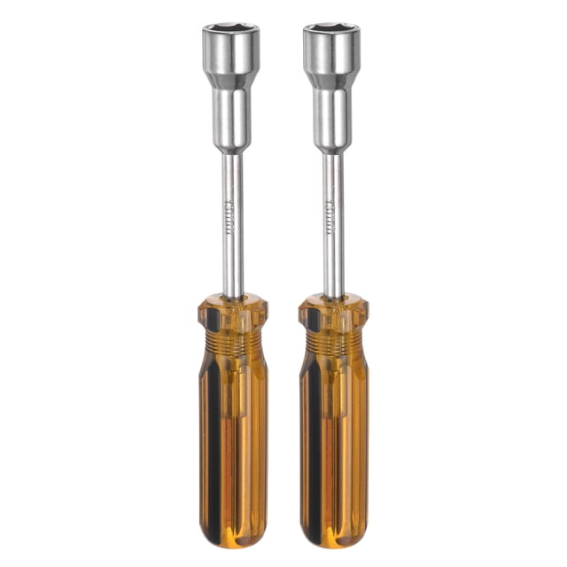 Uxcell 2 piezas de destornillador de tuerca métrica 13 mm no magnético, llave de vaso hexagonal de 6 puntos con mango antideslizante