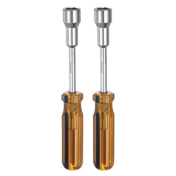 Uxcell 2 piezas de destornillador de tuerca métrica 13 mm no magnético, llave de vaso hexagonal de 6 puntos con mango antideslizante