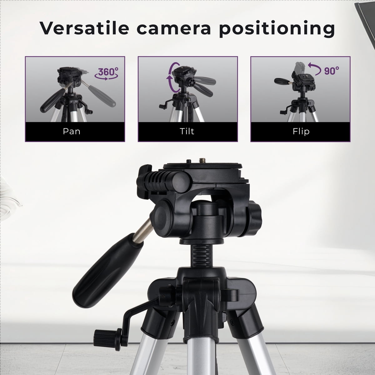 Takama Aluminum 3-Section Tripod with 3-Way Head, 58" Max Height