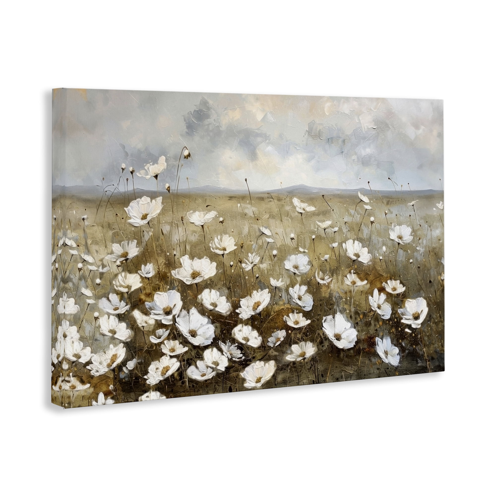 Stupell Industries Prairie Wildflower Field Landscape Painting Gallery Wrapped Canvas Art Print Wall Art, 30 x 20